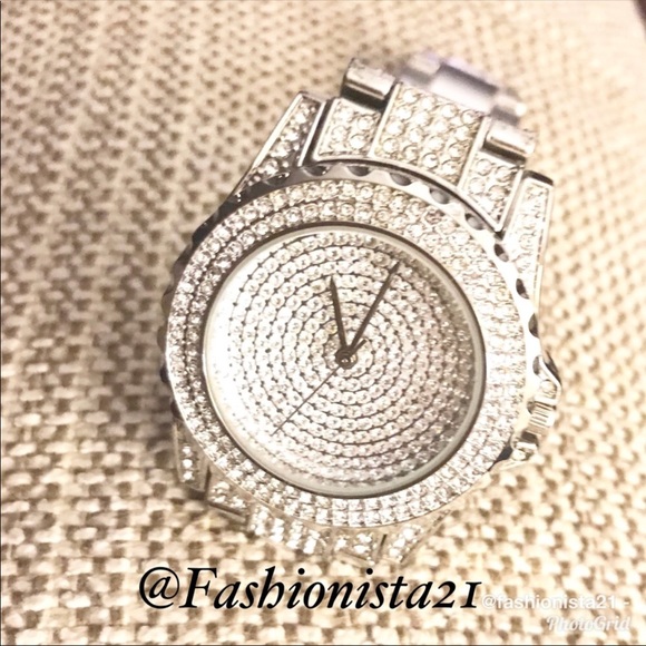 ๐SALE Silver Bling Rhinestone Crystal Watch - Picture 2 of 7